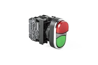 B Series Plastic 1NO+1NC Double Single Extended Red-Green 22 mm Control Unit